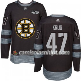 Camisola Boston Bruins Torey Krug 47 1917-2017 100th Anniversary Adidas Preto Authentic - Homem